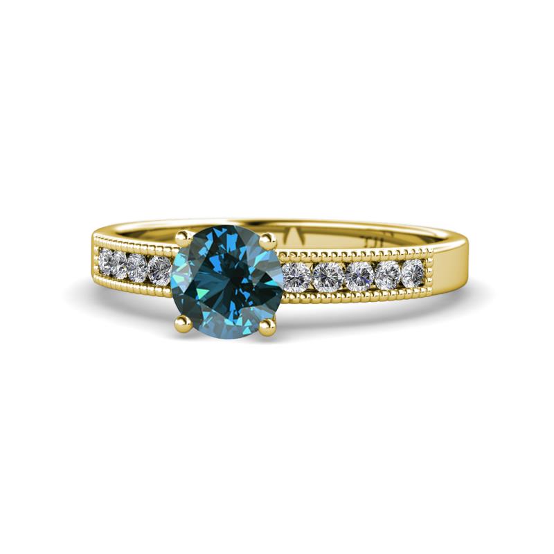 Ronia Classic Blue and White Diamond Engagement Ring 