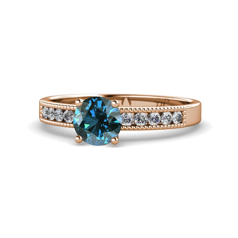 Ronia Classic Blue and White Diamond Engagement Ring 