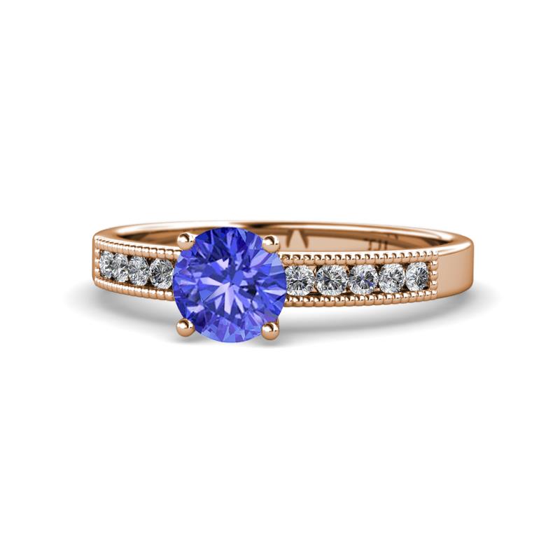 Ronia Classic Tanzanite and Diamond Engagement Ring 
