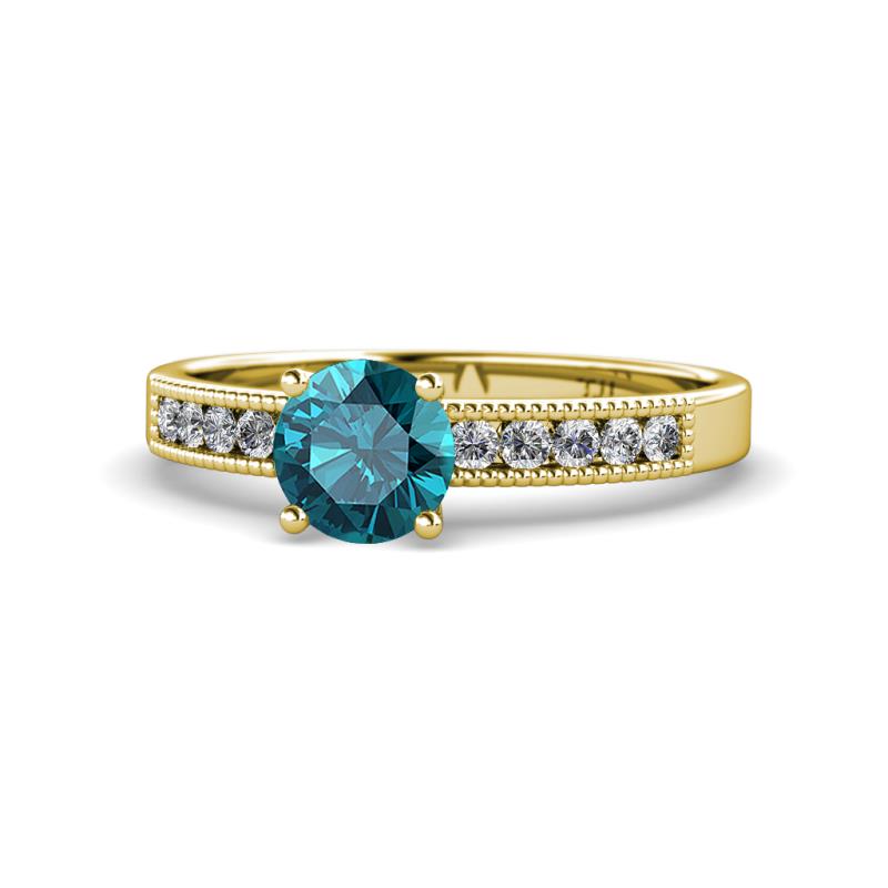 Ronia Classic London Blue Topaz and Diamond Engagement Ring 