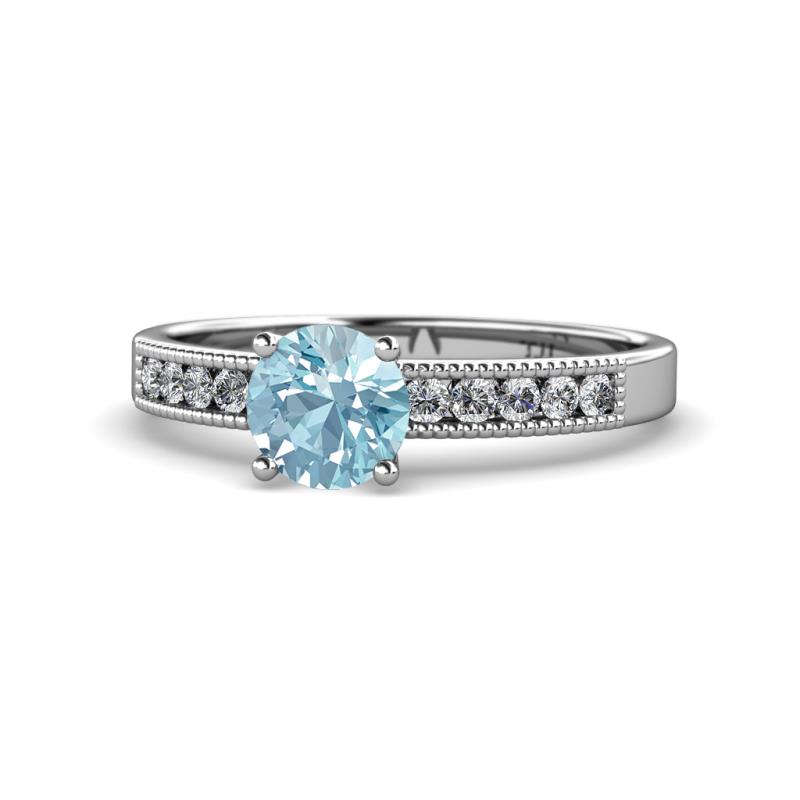 Ronia Classic Aquamarine and Diamond Engagement Ring 