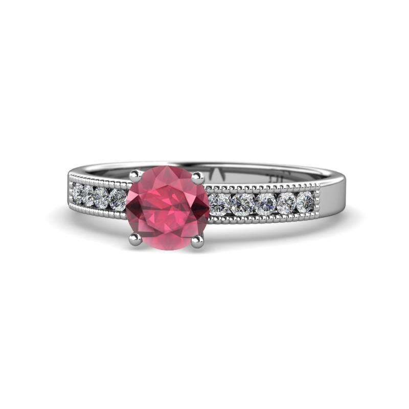 Ronia Classic Rhodolite Garnet and Diamond Engagement Ring 