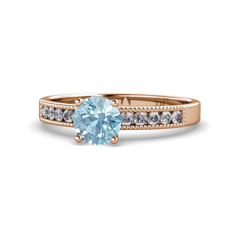 Ronia Classic Aquamarine and Diamond Engagement Ring 