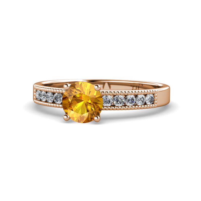 Ronia Classic Citrine and Diamond Engagement Ring 