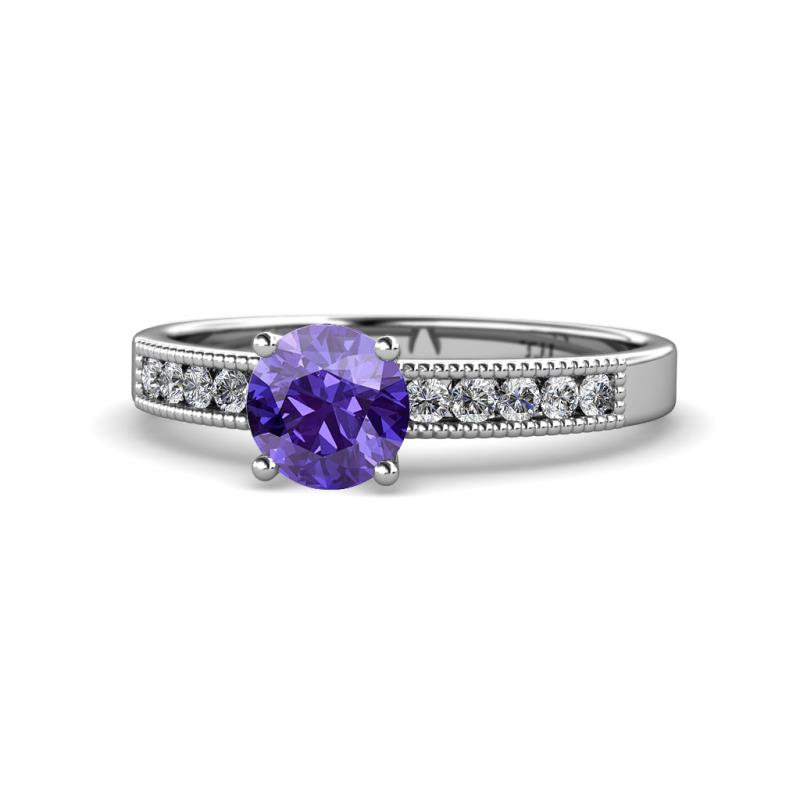 Ronia Classic Iolite and Diamond Engagement Ring 