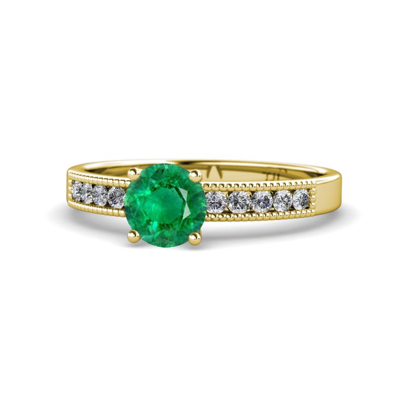 Ronia Classic Emerald and Diamond Engagement Ring 