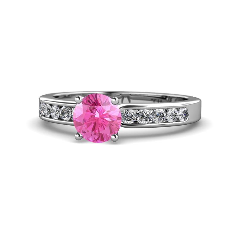 Enya Classic Pink Sapphire and Diamond Engagement Ring 