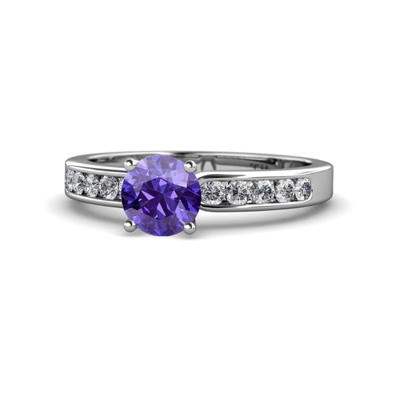 Enya Classic Iolite and Diamond Engagement Ring 