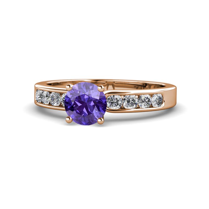 Enya Classic Iolite and Diamond Engagement Ring 