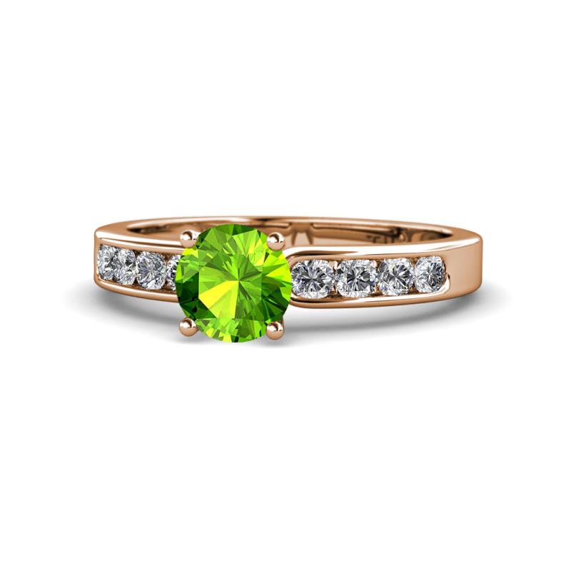 Enya Classic Peridot and Diamond Engagement Ring 