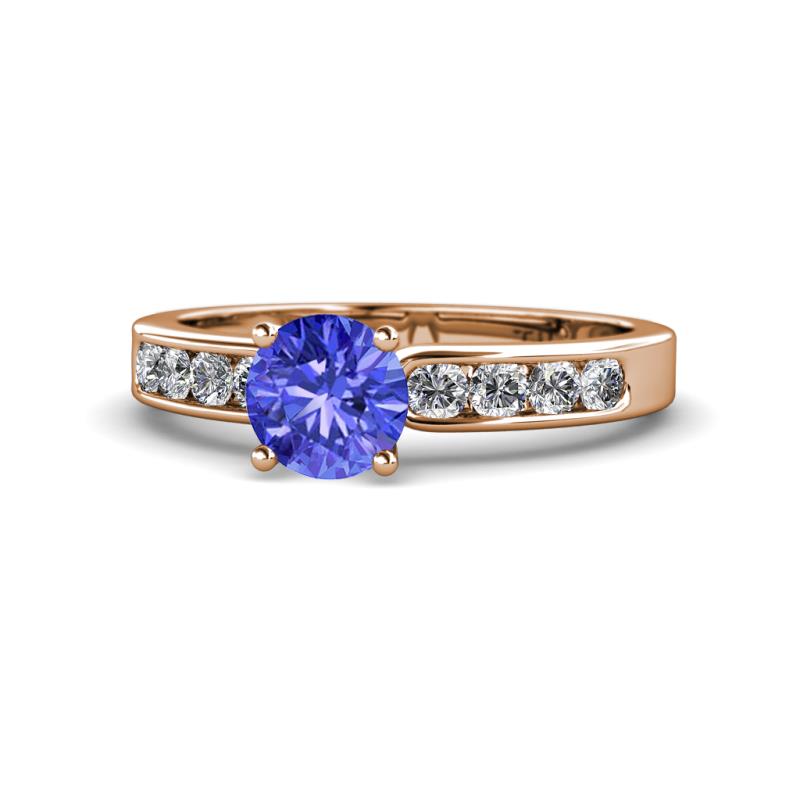 Enya Classic Tanzanite and Diamond Engagement Ring 