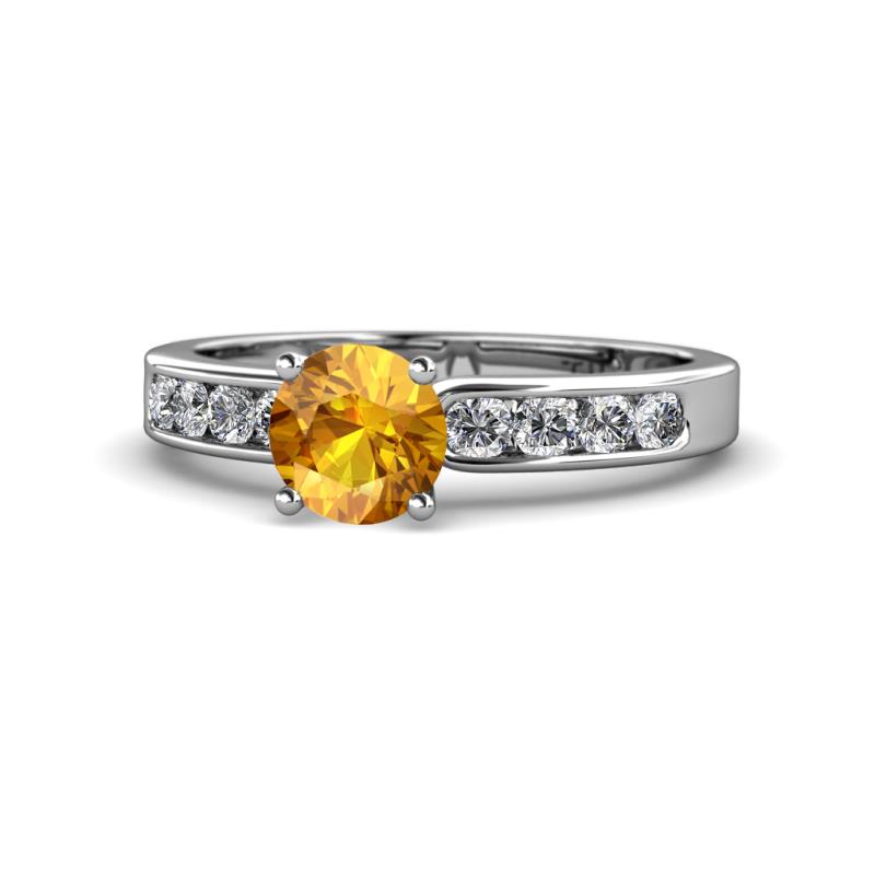Enya Classic Citrine and Diamond Engagement Ring 