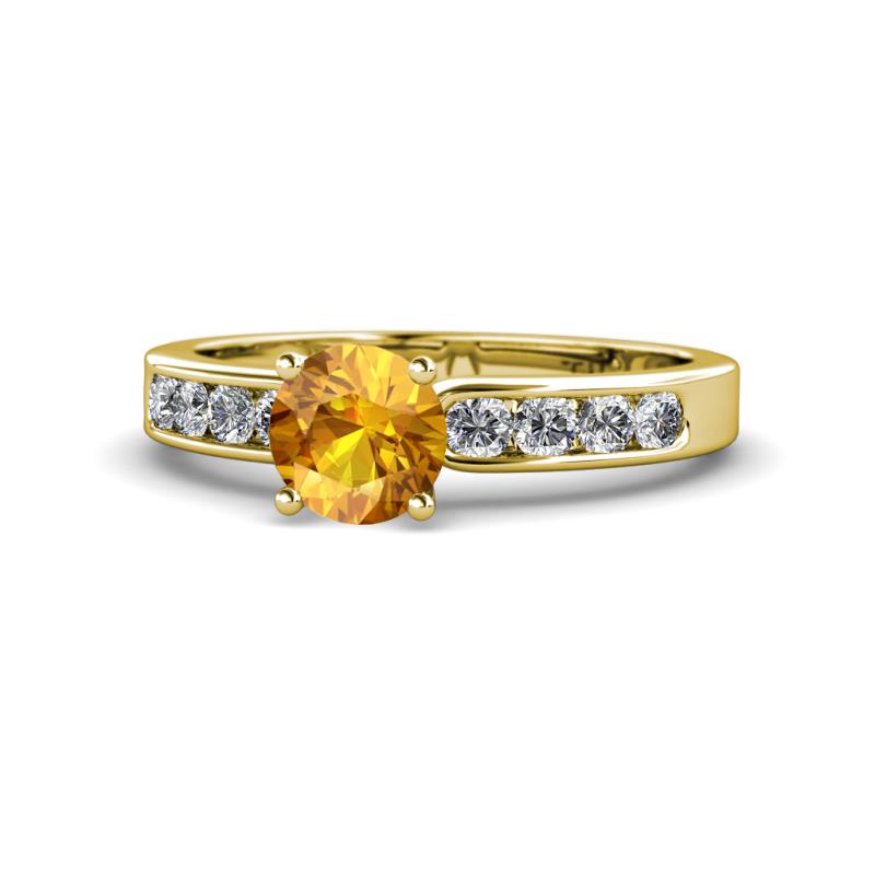 Enya Classic Citrine and Diamond Engagement Ring 