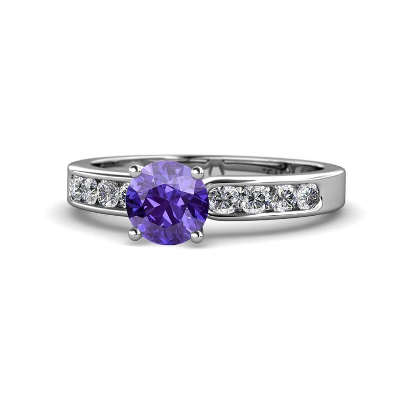 Enya Classic Iolite and Diamond Engagement Ring 