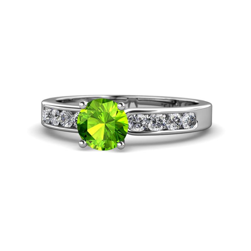 Enya Classic Peridot and Diamond Engagement Ring 