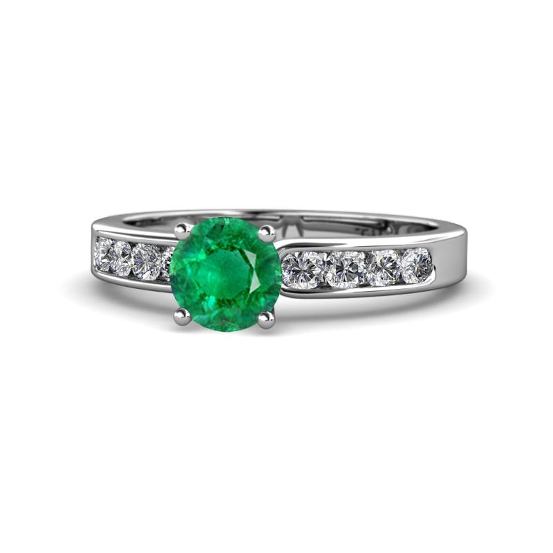 Enya Classic Emerald and Diamond Engagement Ring 