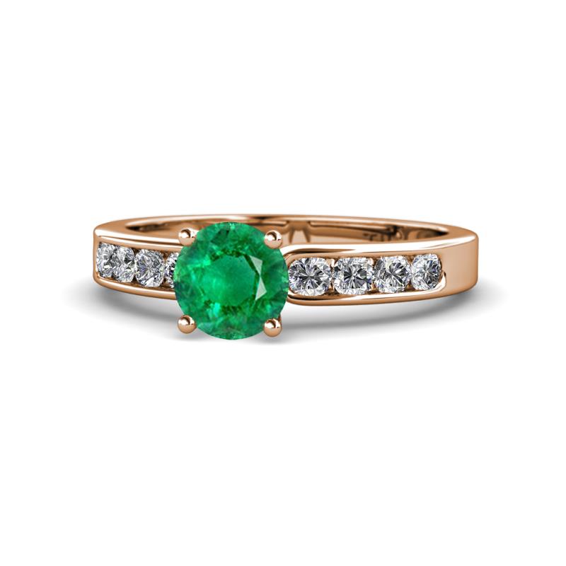 Enya Classic Emerald and Diamond Engagement Ring 