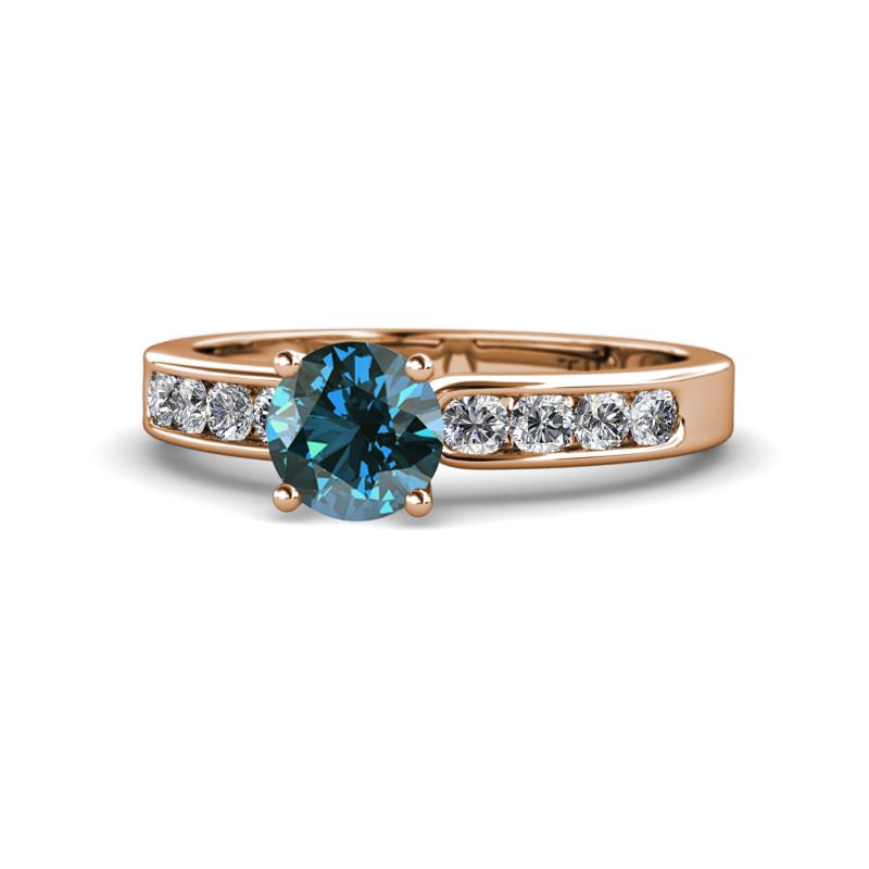 Enya Classic Blue and White Diamond Engagement Ring 