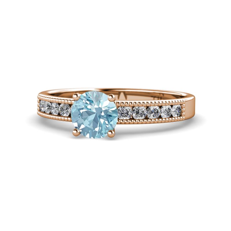 Ronia Classic Aquamarine and Diamond Engagement Ring 
