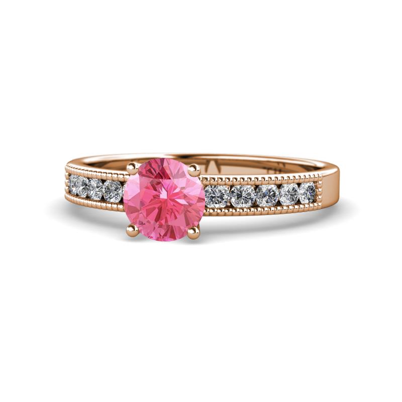 Ronia Classic Pink Tourmaline and Diamond Engagement Ring 