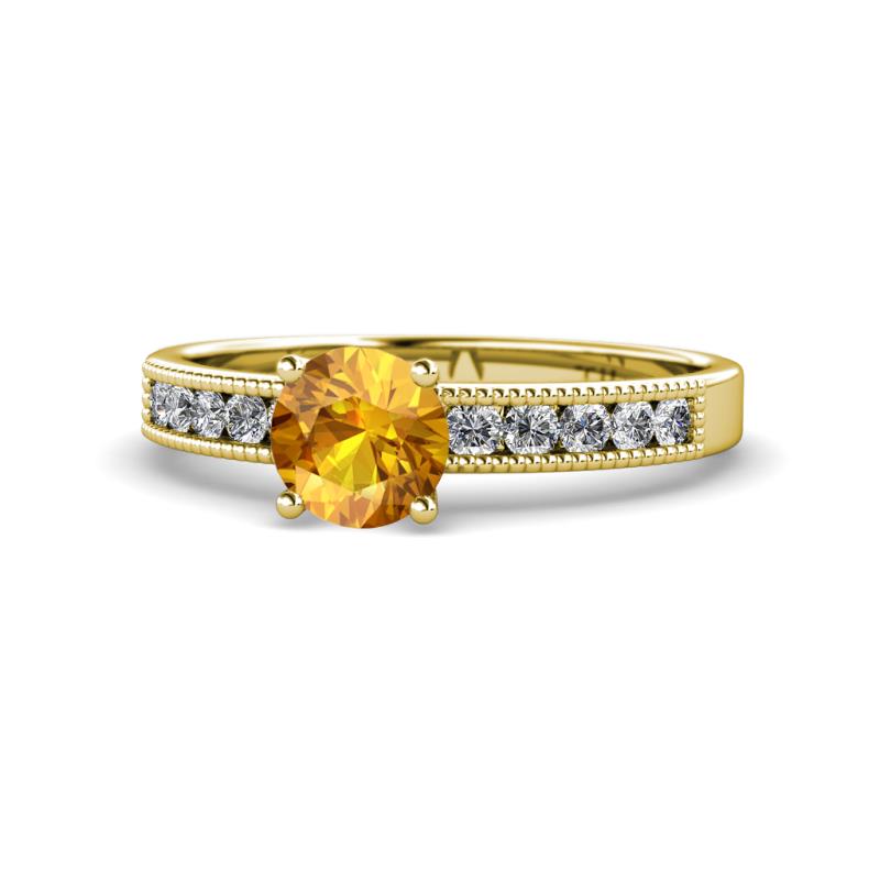 Ronia Classic Citrine and Diamond Engagement Ring 