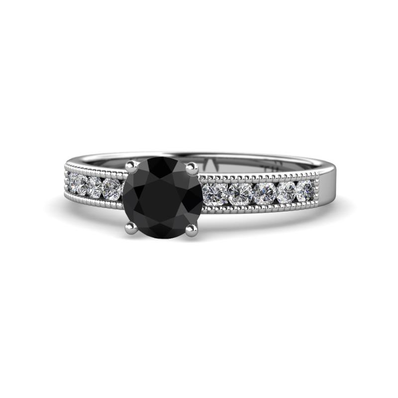 Ronia Classic Black and White Diamond Engagement Ring 