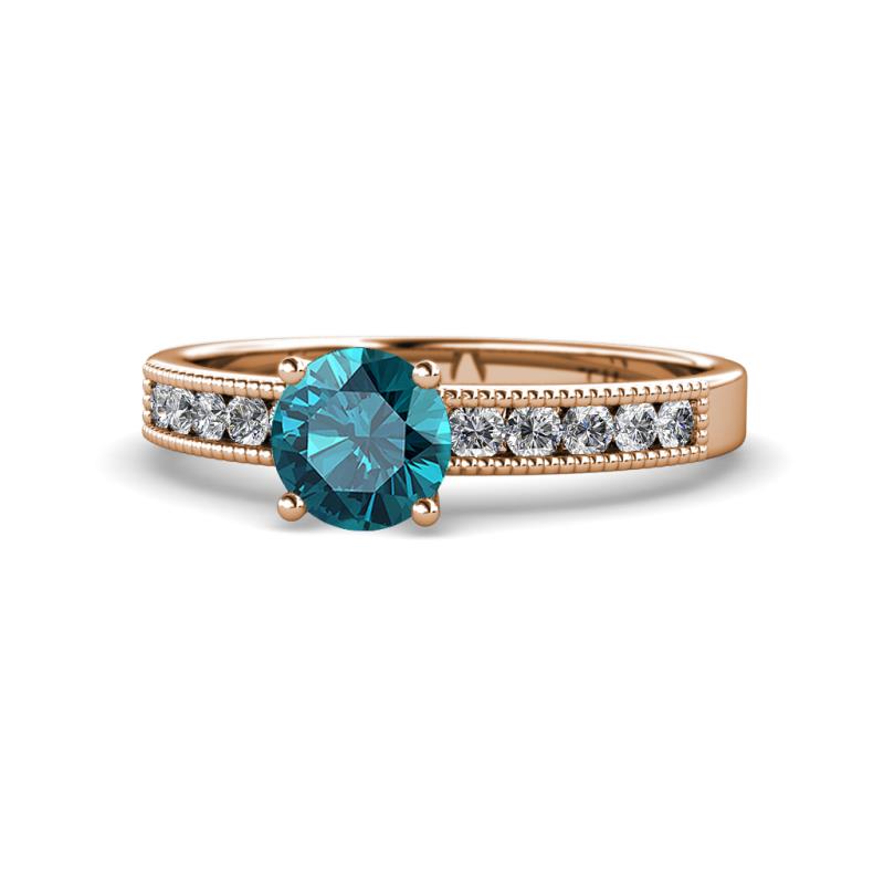 Ronia Classic London Blue Topaz and Diamond Engagement Ring 