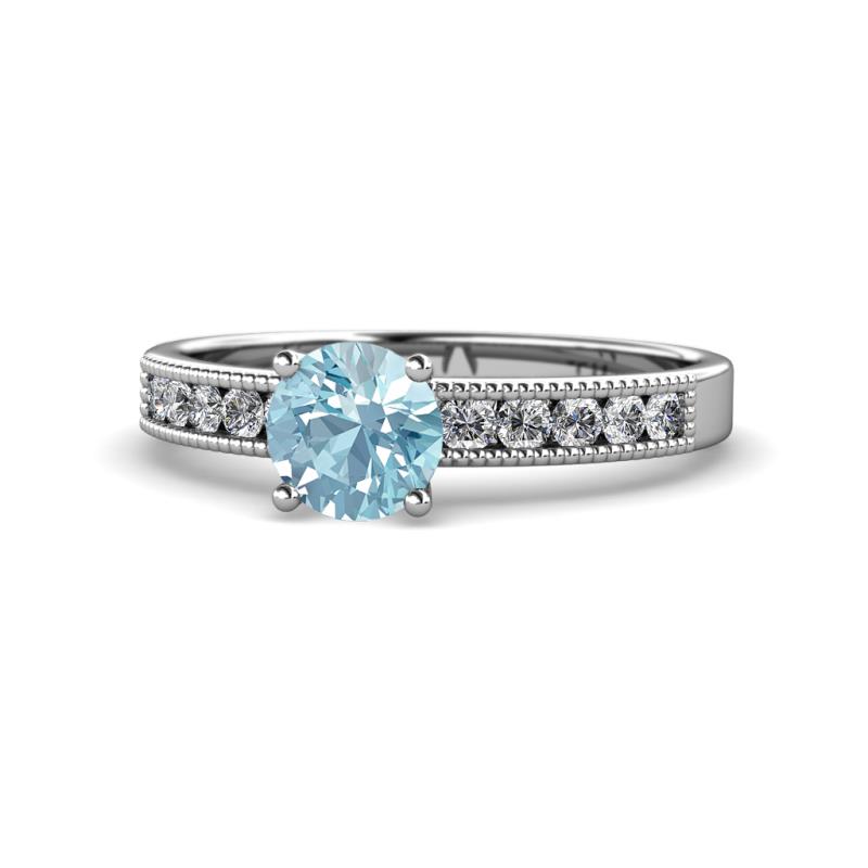 Ronia Classic Aquamarine and Diamond Engagement Ring 