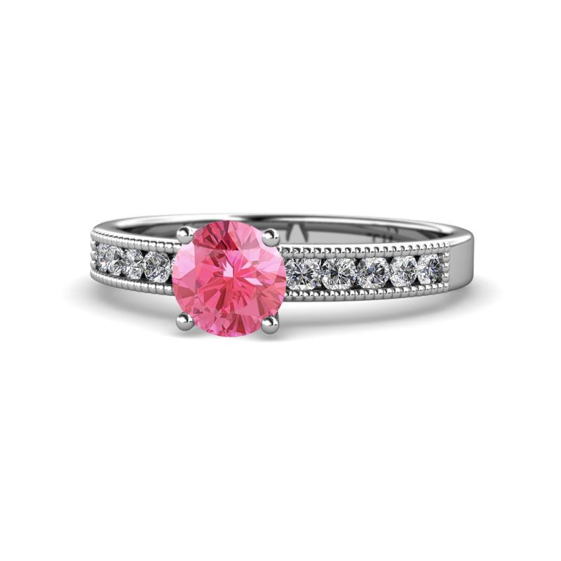 Ronia Classic Pink Tourmaline and Diamond Engagement Ring 