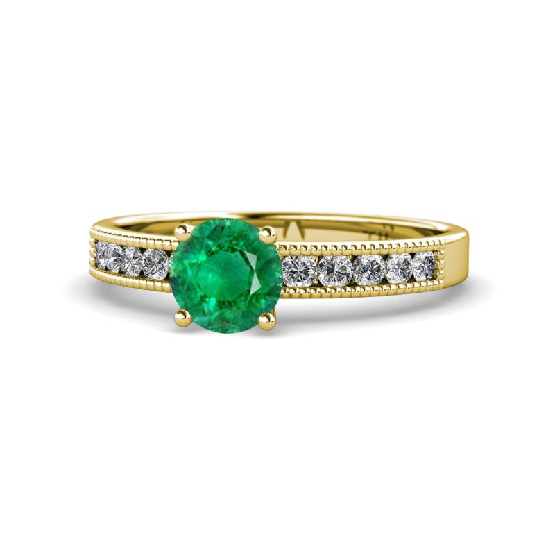 Ronia Classic Emerald and Diamond Engagement Ring 