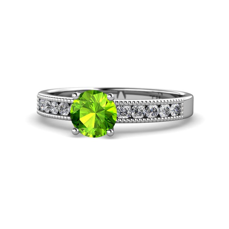Ronia Classic Peridot and Diamond Engagement Ring 