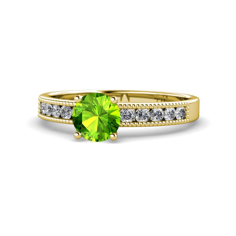 Ronia Classic Peridot and Diamond Engagement Ring 