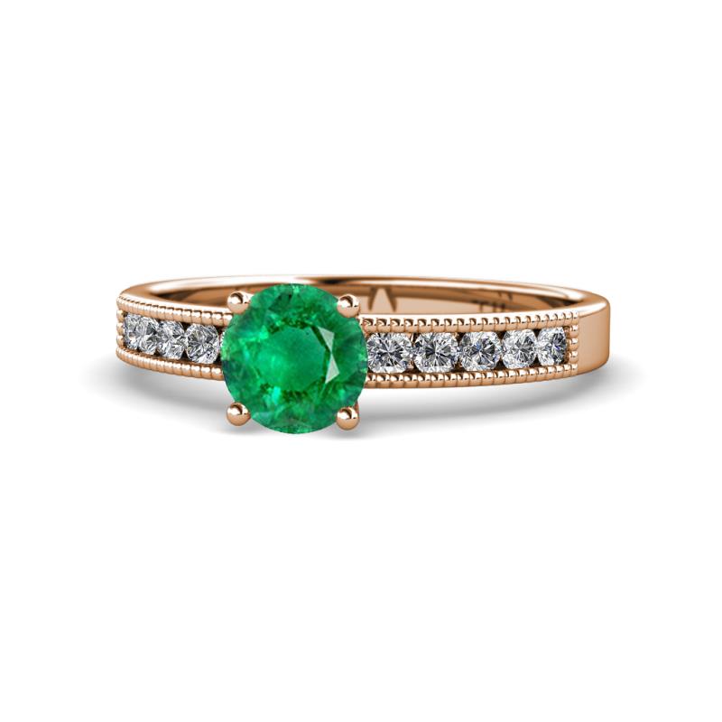 Ronia Classic Emerald and Diamond Engagement Ring 