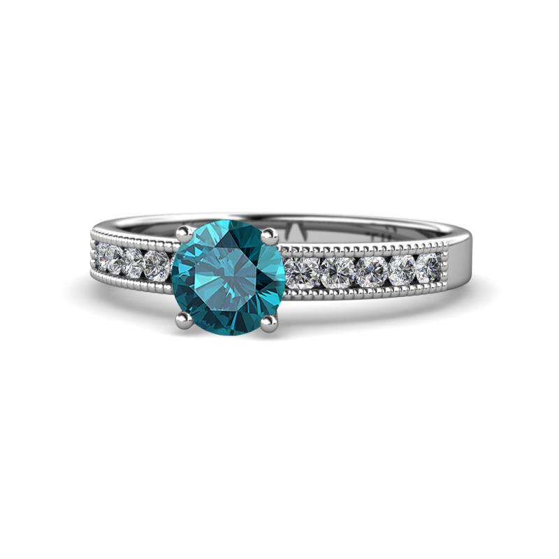Ronia Classic London Blue Topaz and Diamond Engagement Ring 