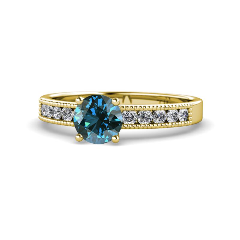 Ronia Classic Blue and White Diamond Engagement Ring 