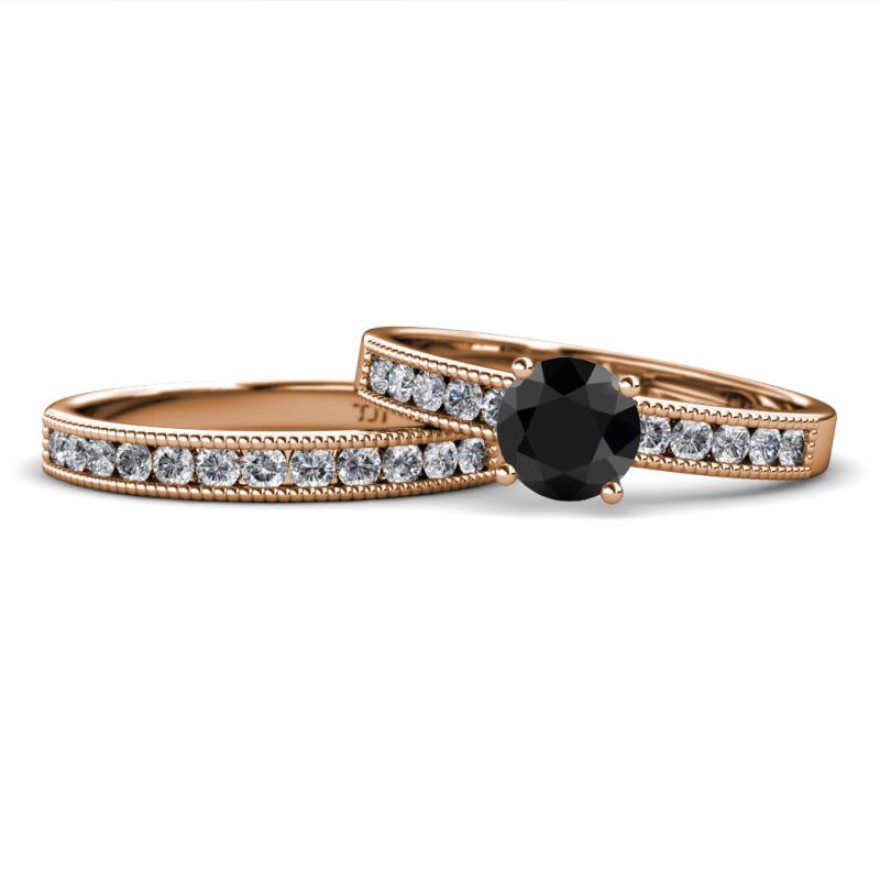 Ronia Classic Black and White Diamond Bridal Set Ring 