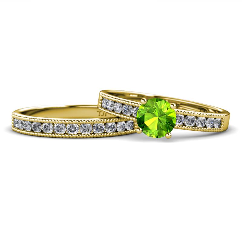 Ronia Classic Peridot and Diamond Bridal Set Ring 