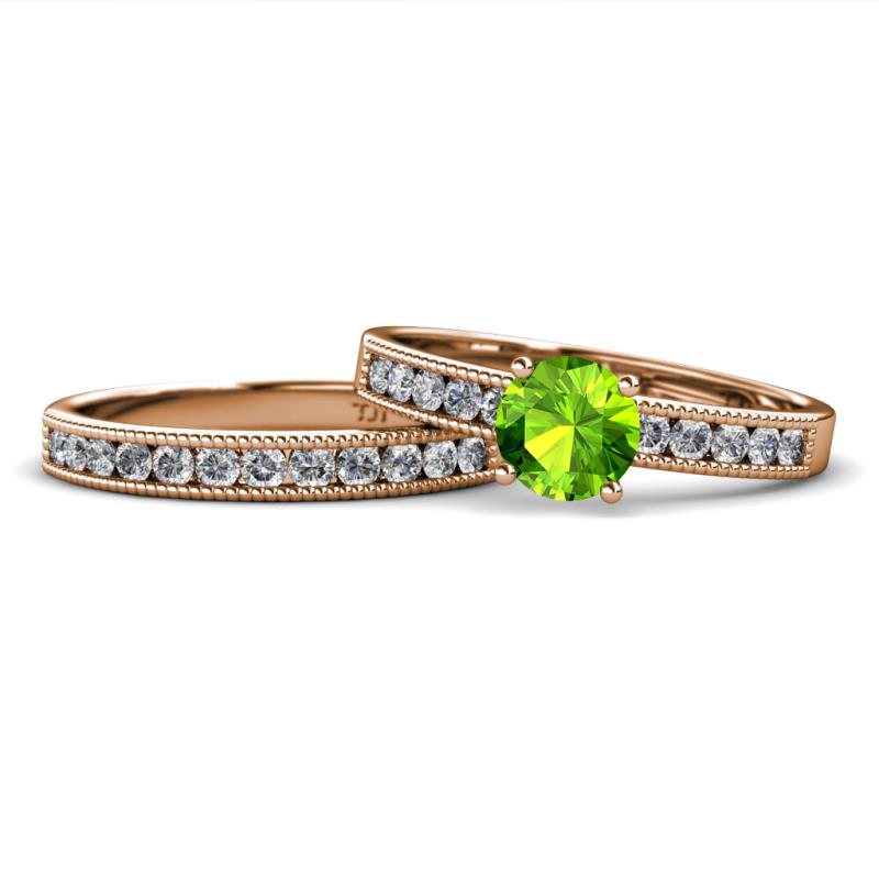 Ronia Classic Peridot and Diamond Bridal Set Ring 