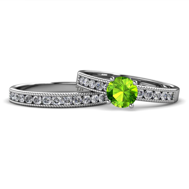 Ronia Classic Peridot and Diamond Bridal Set Ring 