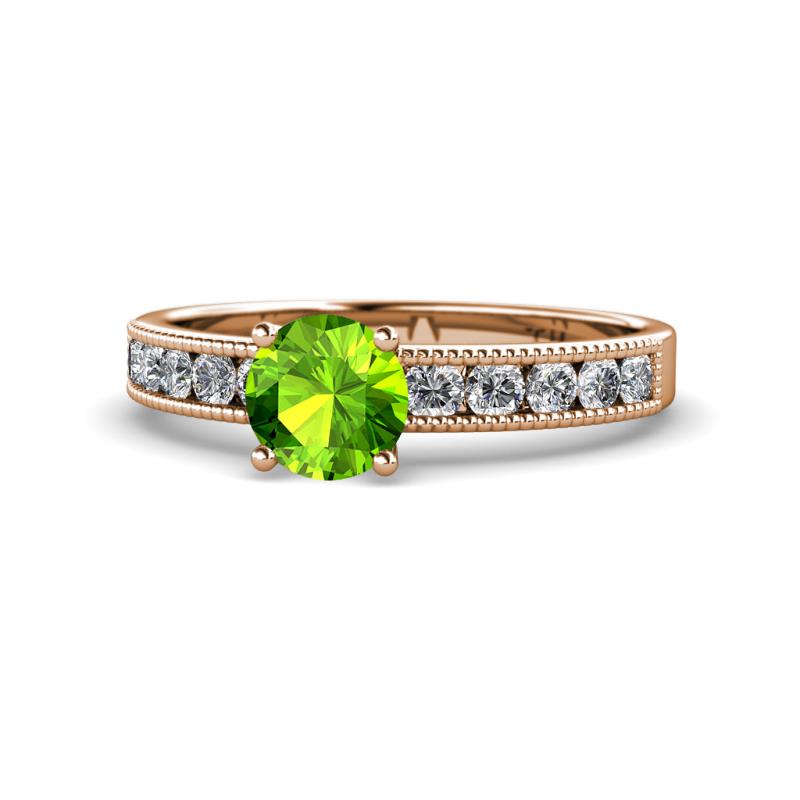 Ronia Classic Peridot and Diamond Engagement Ring 