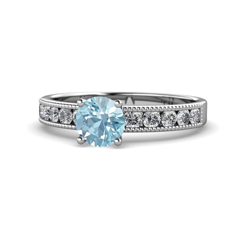 Ronia Classic Aquamarine and Diamond Engagement Ring 