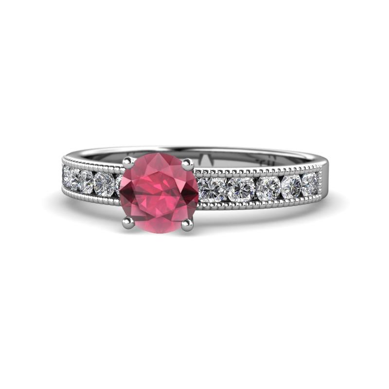Ronia Classic Rhodolite Garnet and Diamond Engagement Ring 