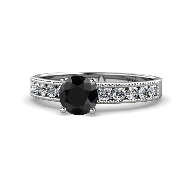 Ronia Classic Black and White Diamond Engagement Ring 
