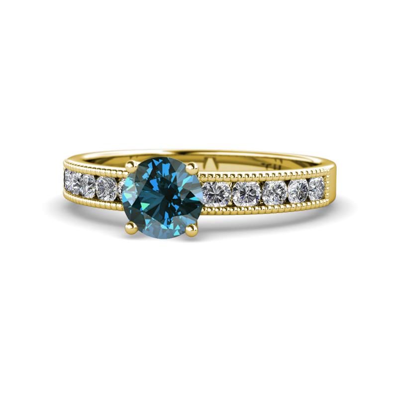 Ronia Classic Blue and White Diamond Engagement Ring 