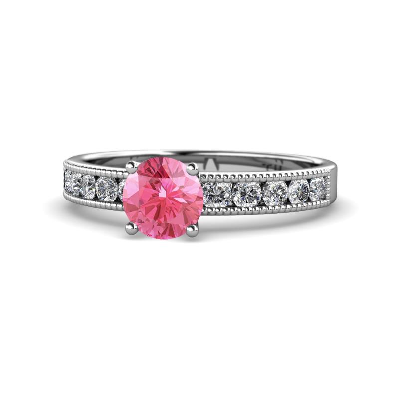 Ronia Classic Pink Tourmaline and Diamond Engagement Ring 