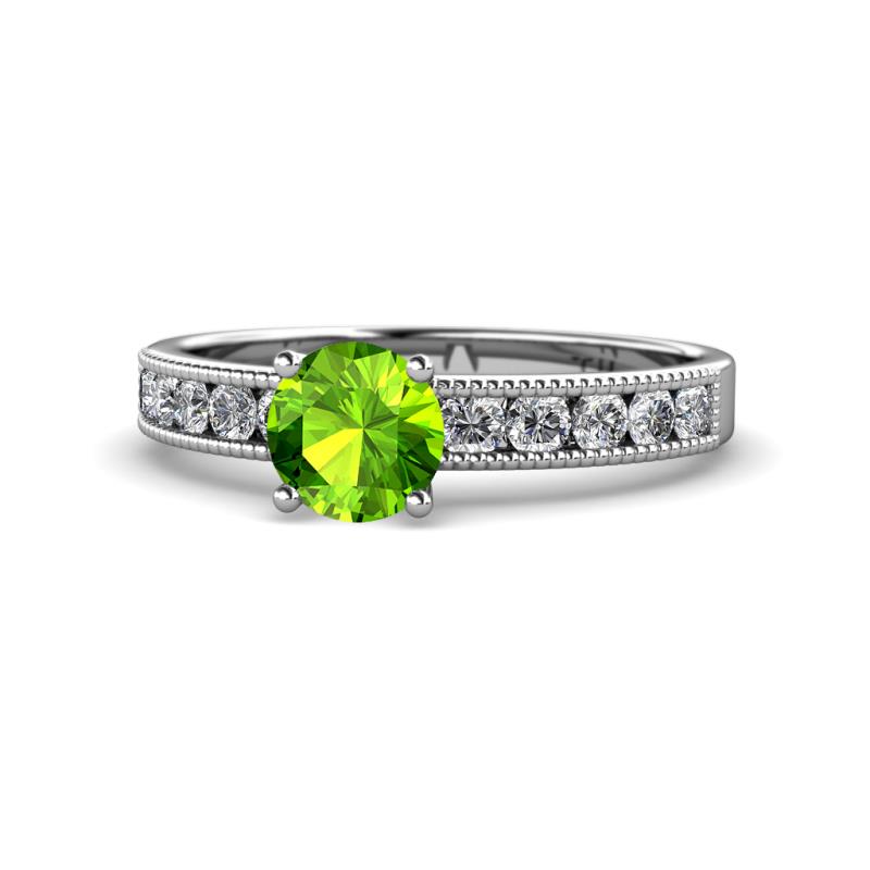 Ronia Classic Peridot and Diamond Engagement Ring 