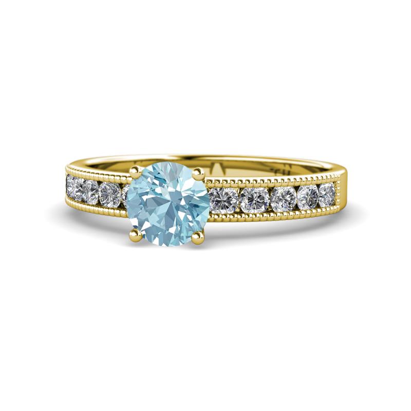 Ronia Classic Aquamarine and Diamond Engagement Ring 