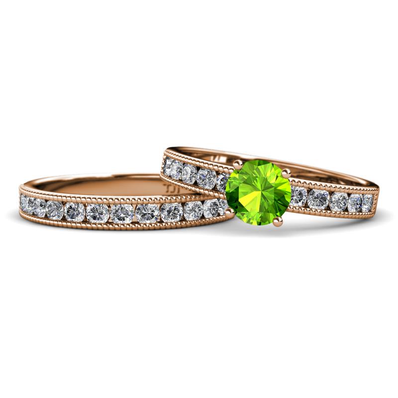 Ronia Classic Peridot and Diamond Bridal Set Ring 