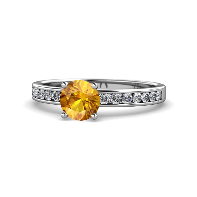 Salana Classic Citrine and Diamond Engagement Ring 