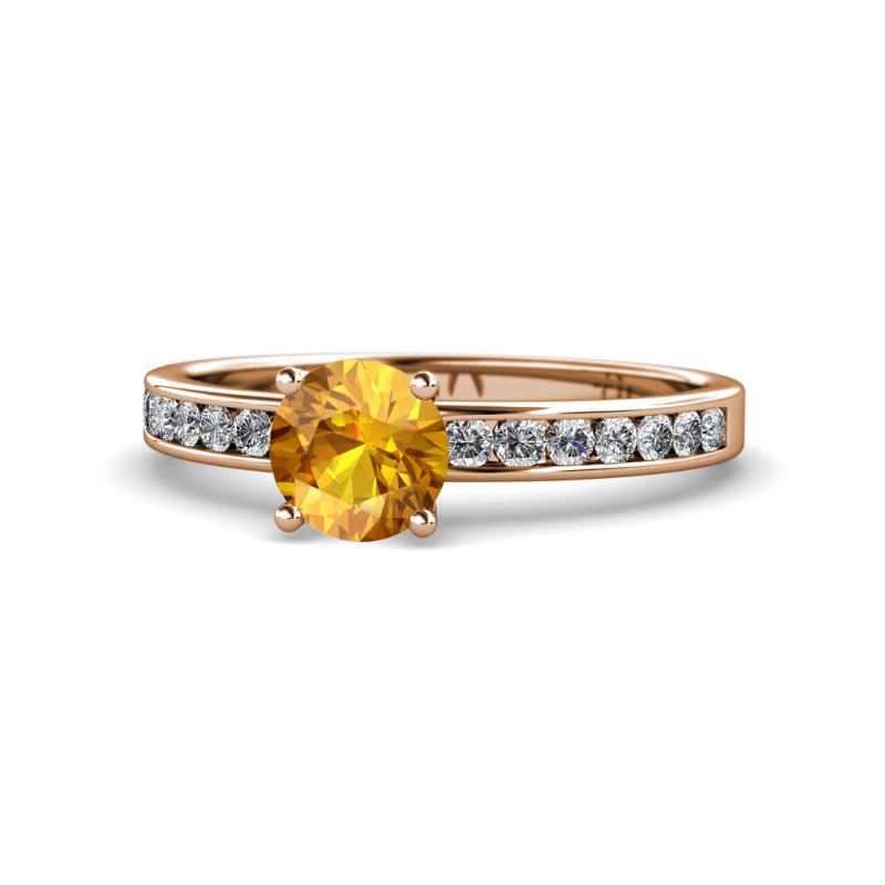 Salana Classic Citrine and Diamond Engagement Ring 